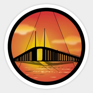 Skyway Bridge vector art Sticker